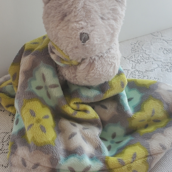 Blankets & Beyond Blue Gray Teddy Bear Plush Baby Security Lovey Grey Soft Toy - Picture 5 of 7